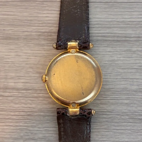Vintage Gucci Brown Leather Strap Gold Watch - Picture 7 of 8